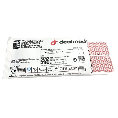 DEALMED Electrode Tab Adult 21 X 34 Mm, 100/Pouch, 10/Bx, 4/Cs, 4000PK 782015